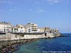 Le front de mer de l'Ortygie, Syracuse, Italie.