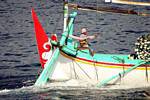 Le gouvernail d'un bateau, Java, Indonésie.