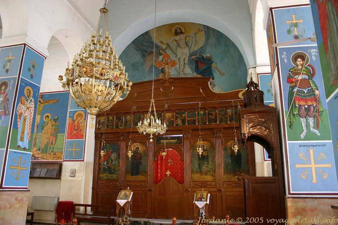 Intérieur de l'église byzantine de la carte (Saint George), Madaba - Jordanie