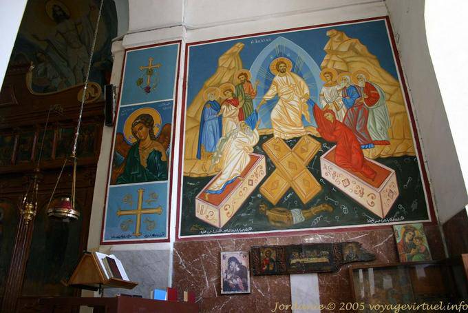 Décoration et peinture murale de l'église Saint George, Madaba - Jordanie