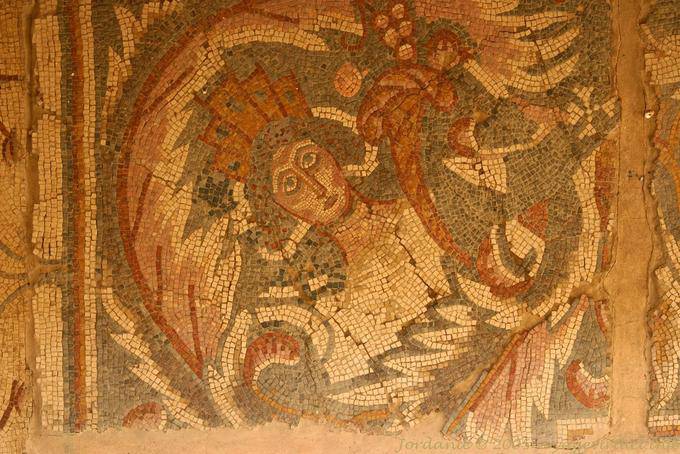 Fragment de la mosaique de la salle d'Hippolyte, Madaba - Jordanie
