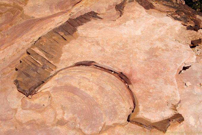 Formation géologique sur le chemin, Pétra, Zib Attuf - Jordanie