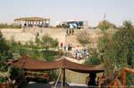 Face à Israël de l'autre côté du Jourdain, site baptismal, Jordanie.