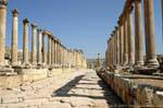 Enfilade des colonnes du Cardo Maximus, Jerash, Jordanie.