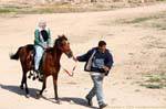 Femme à cheval, Hippodrome, Jerash, Jordanie.