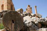 Eboulis de ruines, Jerash, Jordanie.