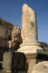 Marbre d'une colonne tronquée, Ancient Gadara, Umm Qais, Jordanie.