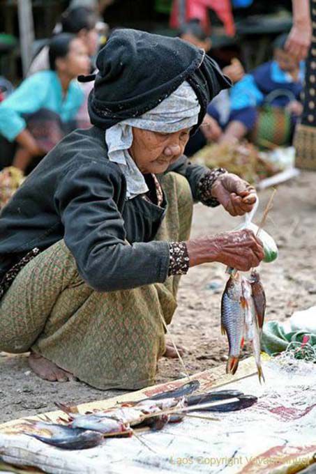 Brochette de poissons, Khong Island, Laos
