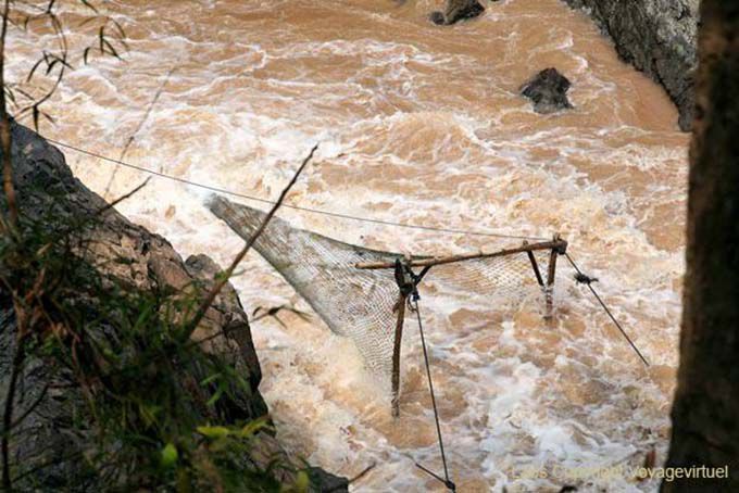 Piège à poisson, Li Phi, Mékong, Laos