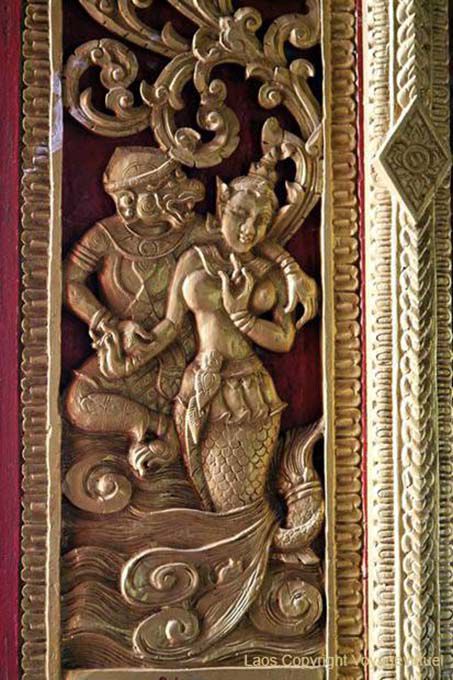 Détail du That Patum, temple du Lotus, Luang Prabang, Laos