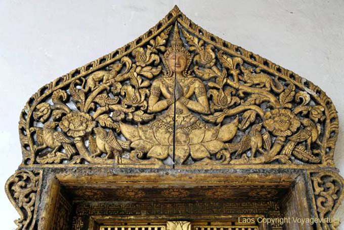 Fronton du Wat Long Khun, Temple, Xieng Men, Luang Prabang, Laos