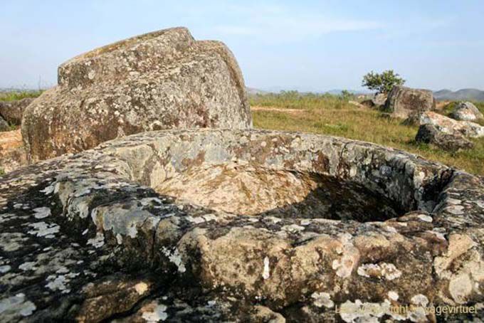 Ouverture supérieure des jarres, Plaine des Jarres, Xieng Khouang, Laos