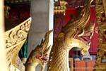 Nagas du char funéraire royal, Carriage House, Wat Xieng Thong, Luang Prabang, Laos.
