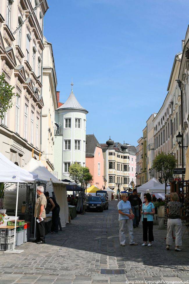 Altstadt, au début de la rue piètonne, Linz - Autriche