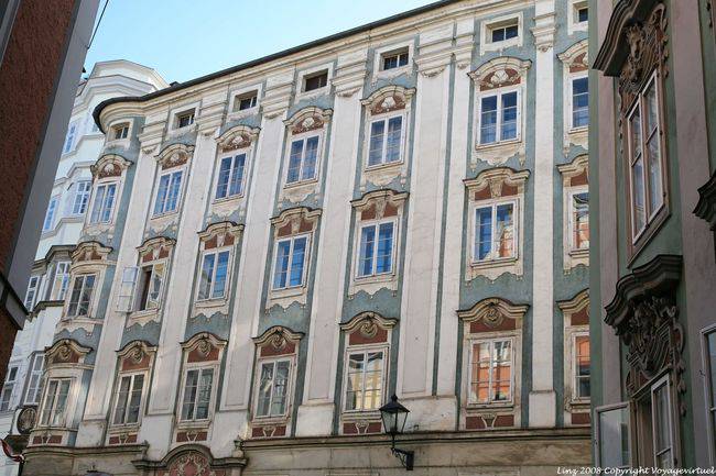 Altstadt, Badgasse, belle façade monumentale, Linz - Autriche