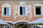 Hauptplatz, Zoom sur le Kellertheater, Linz, Autriche.