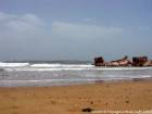 Plage devant la tour de feu, Borj el Baroud, Essaouira Mogador, Maroc.