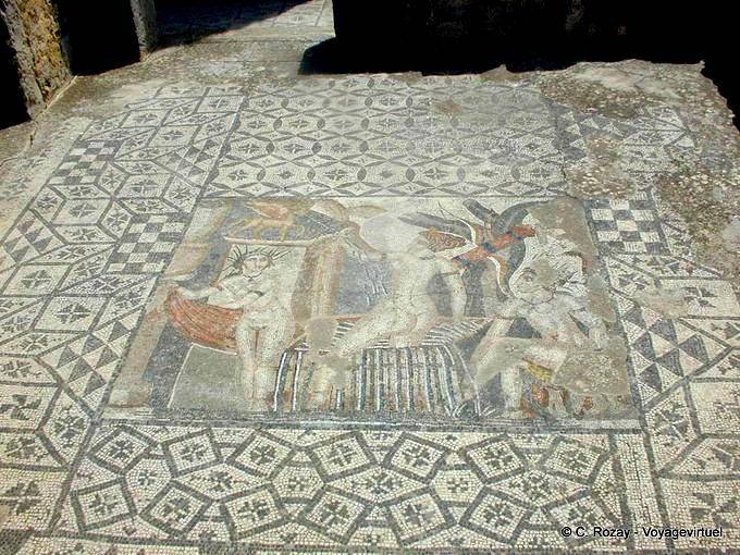 Maison de Vénus, mosaique de Diane et Actéon, Volubilis - Maroc