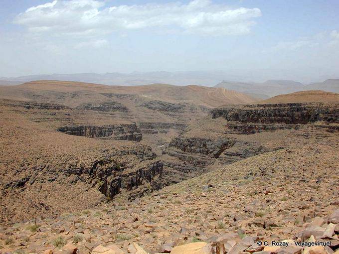 Paysage de la route d'Agdz, entre Ouarzazate et Zagora - Maroc