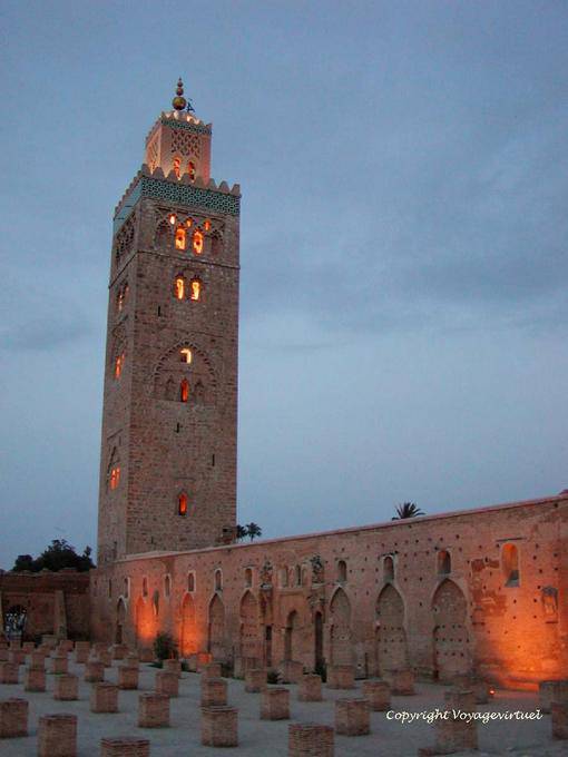 La Mosquée Koutoubia vue la nuit, Marrakech - Maroc