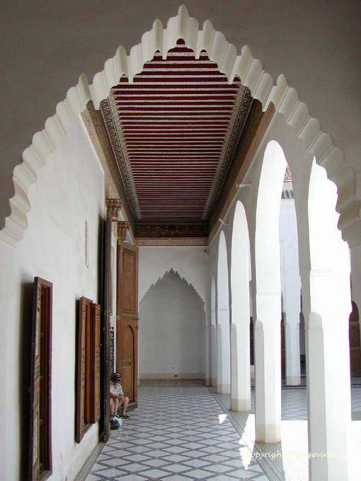 Galerie de la Petite Cour, Palais de la Bahia, Marrakech - Maroc