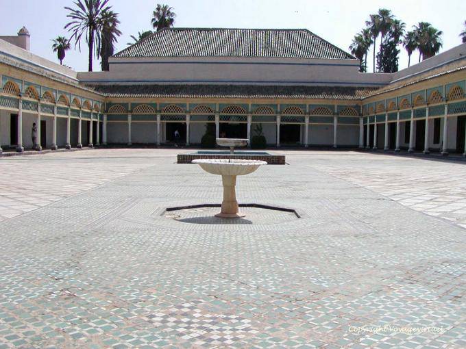 Panorama sur la Grande Cour d'Honneur, Palais de la Bahia, Marrakech - Maroc