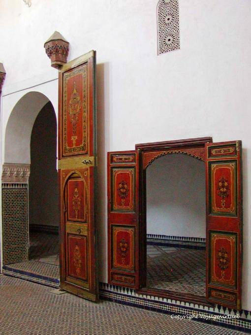 Histoire de portes dans le Pavillon Privé, Palais de la Bahia, Marrakech - Maroc