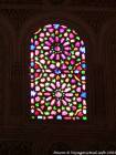 Vitrail d'une chambre, Palais de la Bahia, Marrakech, Maroc.