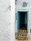Escaliers aux azulejos, quartier rif andalous, Chefchaouen, Maroc.