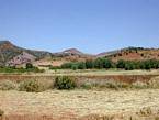 Moisson et paysage dans la région d'Aîn Leuh, Maroc.