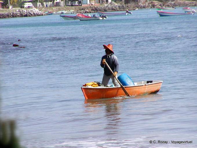 Retour de pêche à la rame - Martinique