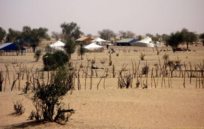 Village de tentes, Route de Boutilimit à Boghé, Mauritanie