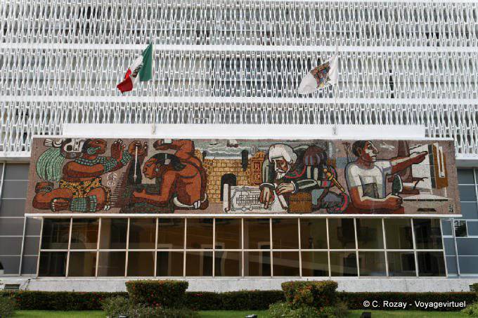 Fresque sur le Palacio del Gobierno, Campeche - Mexique