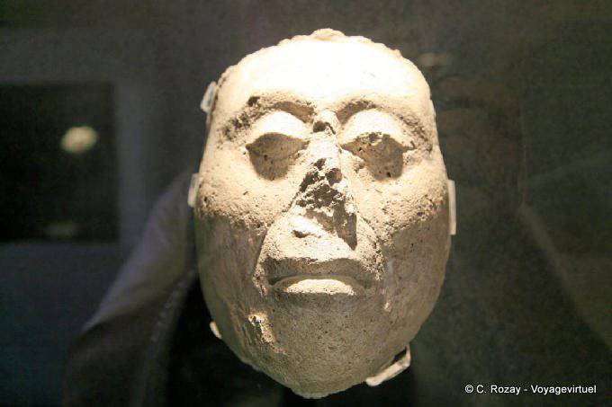 Tête sans nez, Museo Archeologia Maya, Campeche - Mexique