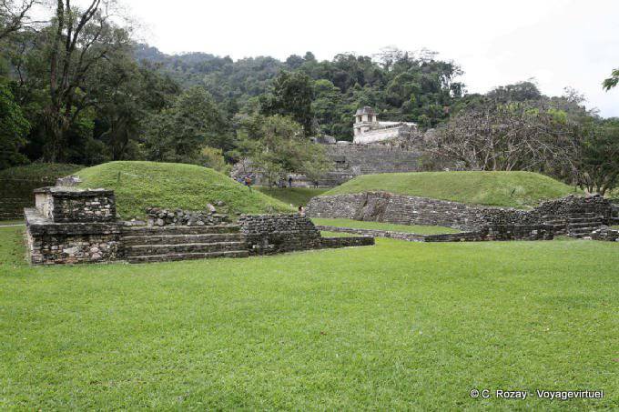 Panorama sur le Jeu de Pelote, Palenque - Mexique