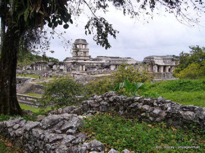 Panorama sur le Palais, Palenque - Mexique