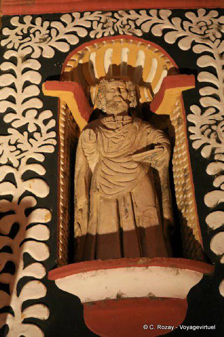 Statue de la façade, cathédrale, San Cristobal de Las Casas - Mexique