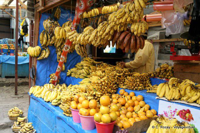 Marchand de bananes, Gran Mercado, San Cristobal de Las Casas - Mexique