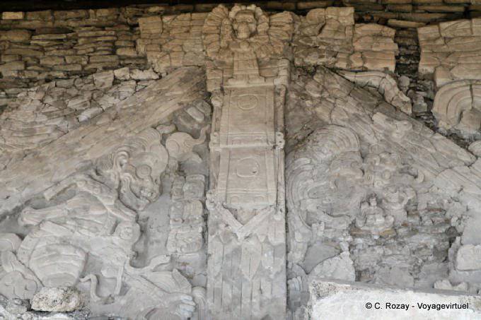 Le mythe des Quatre Soleils, les quatre époques cosmogoniques vécues par le monde, Frieze of the Dream Lords, Tonina - Mexique