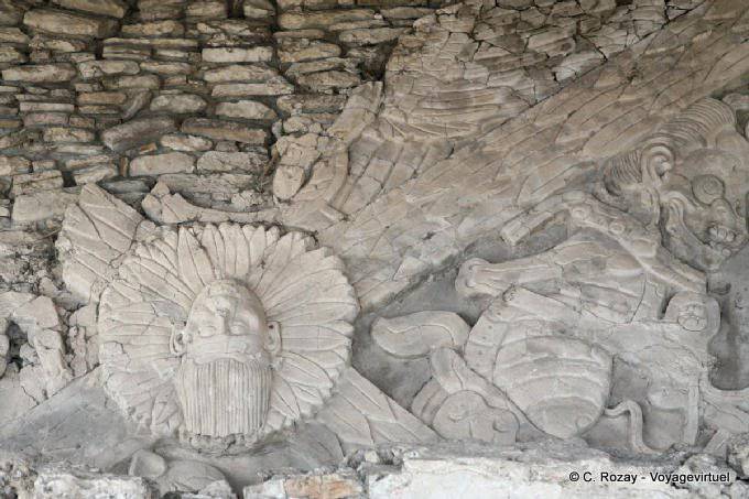 L'époque du Soleil, fresque des Quatre Epoques, Tonina - Mexique