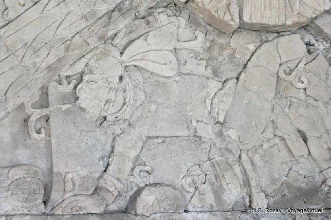 Personnage dans le bas de la Fresque des Quatre Epoques, Tonina - Mexique