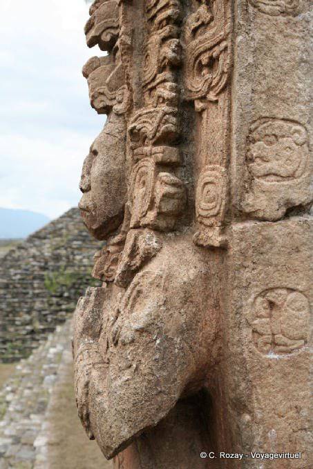 Le roi B’alam Ya Acal (Zots Choj Muan), vue de Profil, Tonina - Mexique