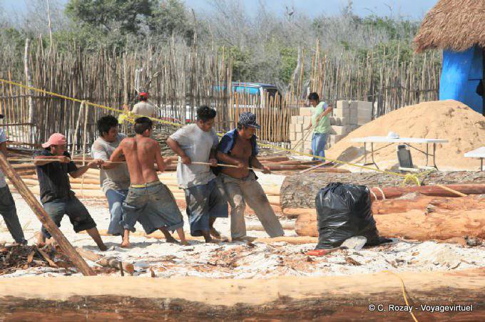 Travailleurs du bâtiment, Tulum - Mexique