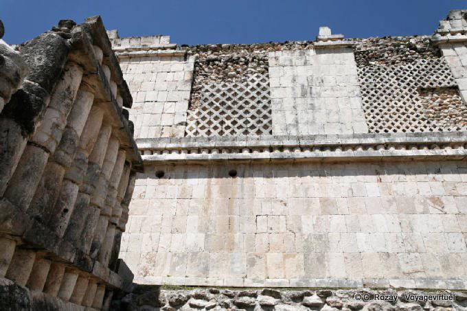 Décoration architecturale, Carré des Oiseaux, Uxmal - Mexique