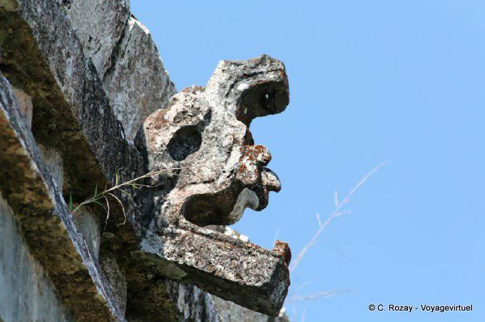 Détail serpentin, sculpture, Uxmal - Mexique