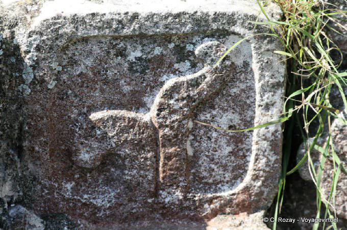 Sculpture d'éléphant, Palais du Gouverneur, Uxmal - Mexique