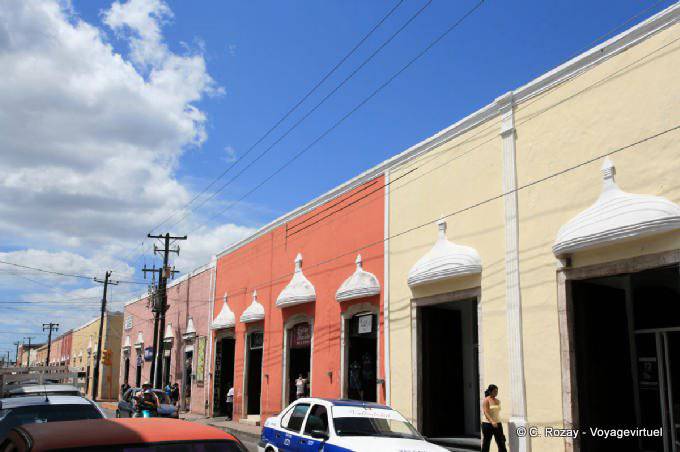 Façades de la calle 41, Valladolid - Mexique