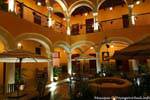 Patio de l'Hôtel Castelmar, Campeche, Mexique.