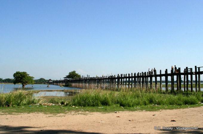 Architecture du pont U Bein, Lac Taungthaman, Mandalay - Myanmar (Birmanie)