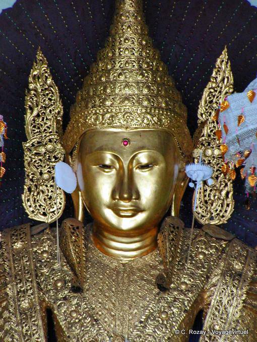 Tête de bouddha Jambhupati, Shwedagon, Yangon - Myanmar (Birmanie)